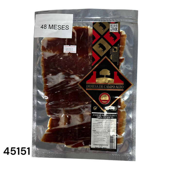 【西班牙直送】100% 純種黑毛豬 48個月 頂級 Iberico 手切火腿片（真空包裝）90g