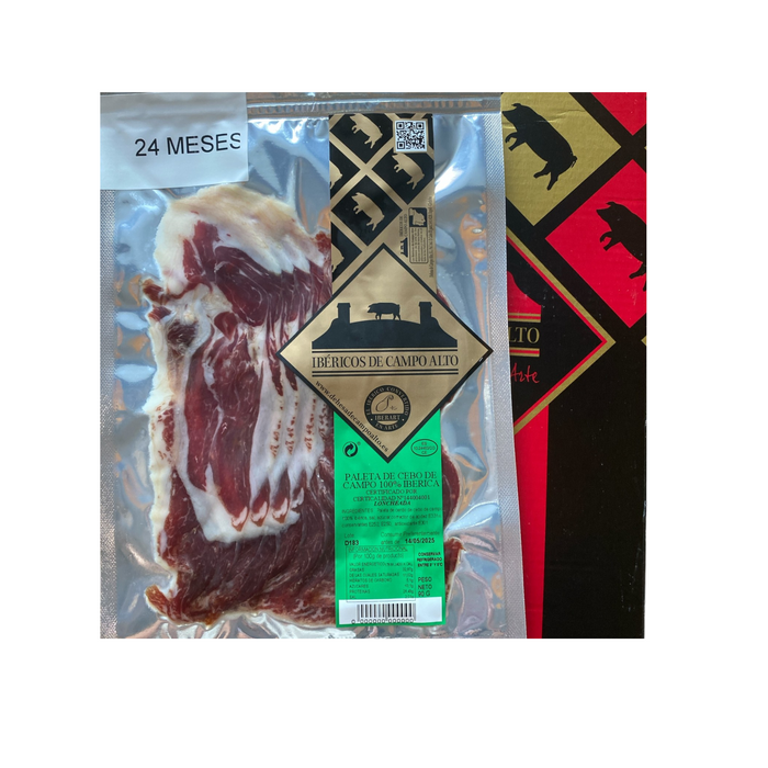 Hand-Carved 24-Months 100% Iberico Bellota Pork Shoulder Ham with Los Pedroches P.D.O (Vacuum Packaging) 90g